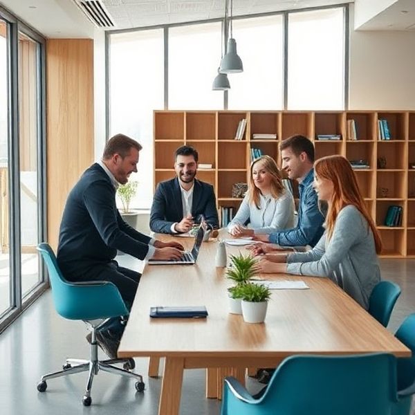 Kleines Tech-Team in einem hellen Münchener Büro
